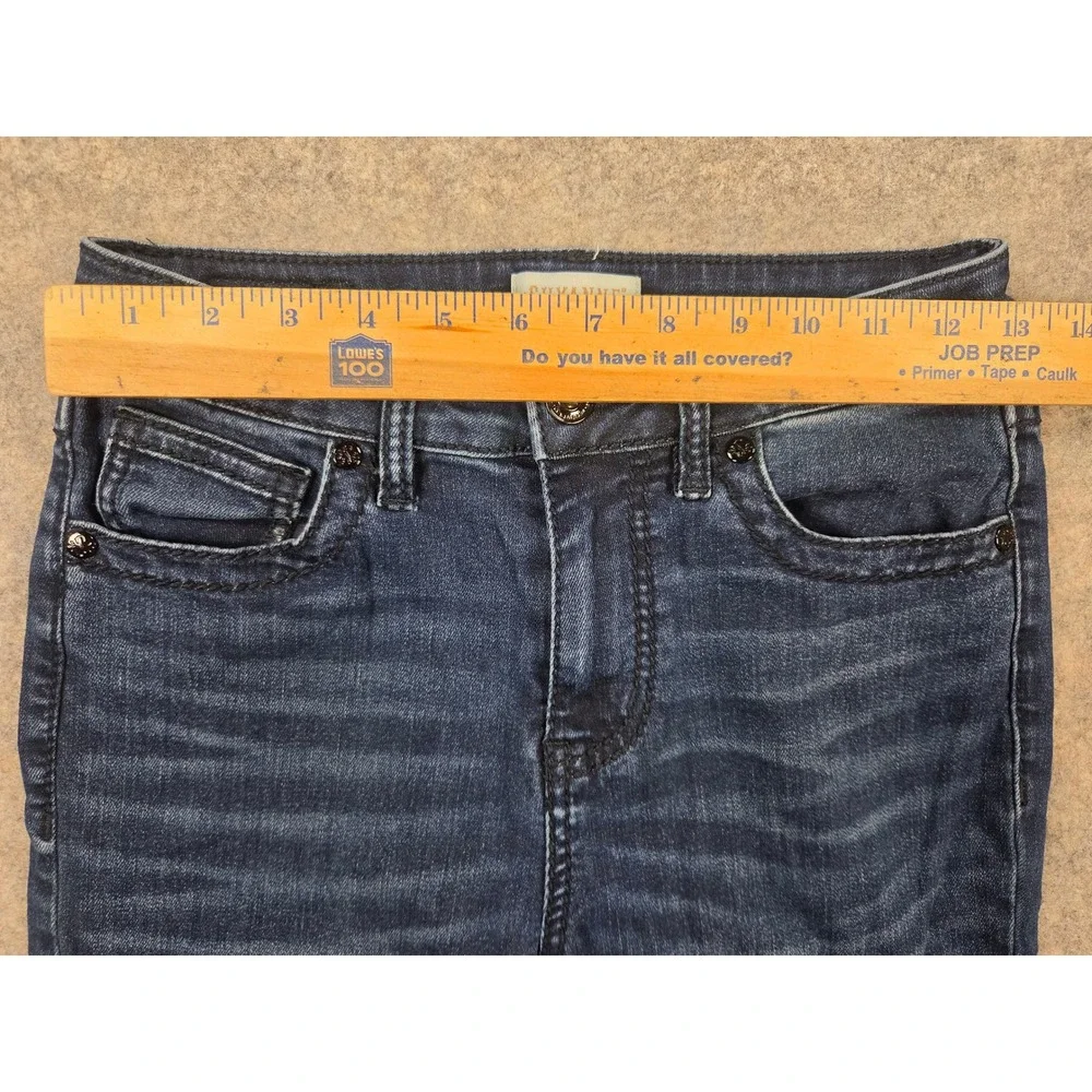 Shyanne Super Bell Bottom Y2K Flare Jeans Womens 28x34 Blue Dark Wash Jewels